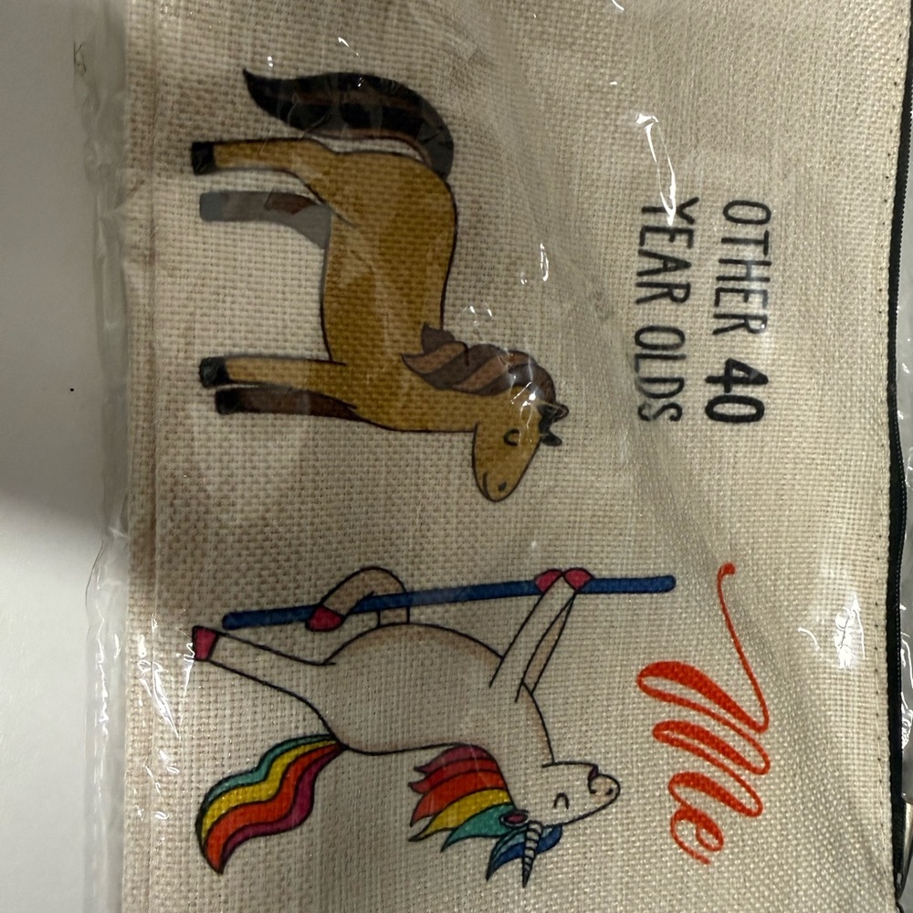 Colorful Unicorn and Horse Canvas Pouch